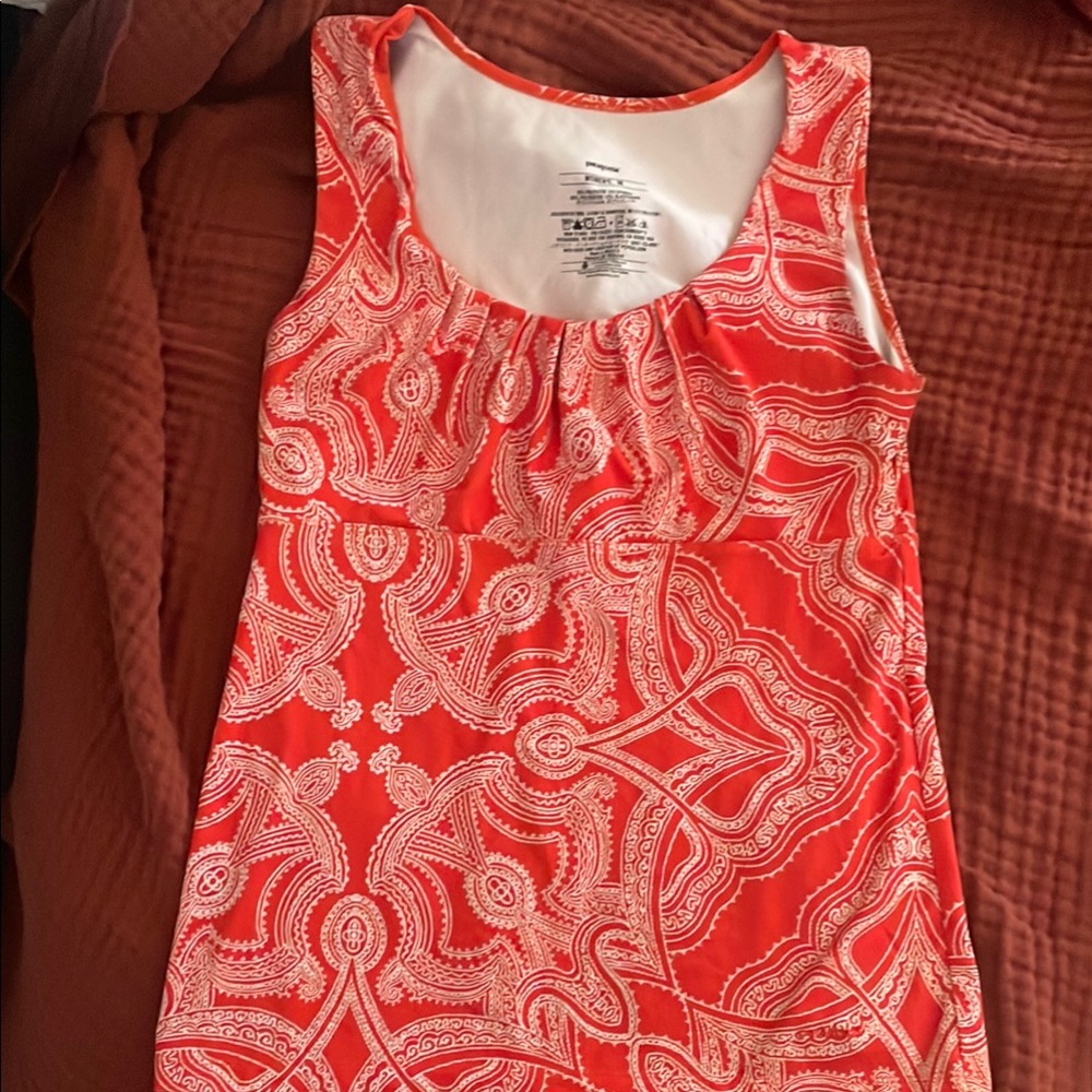Patagonia Orange paisley print tank top, women’s